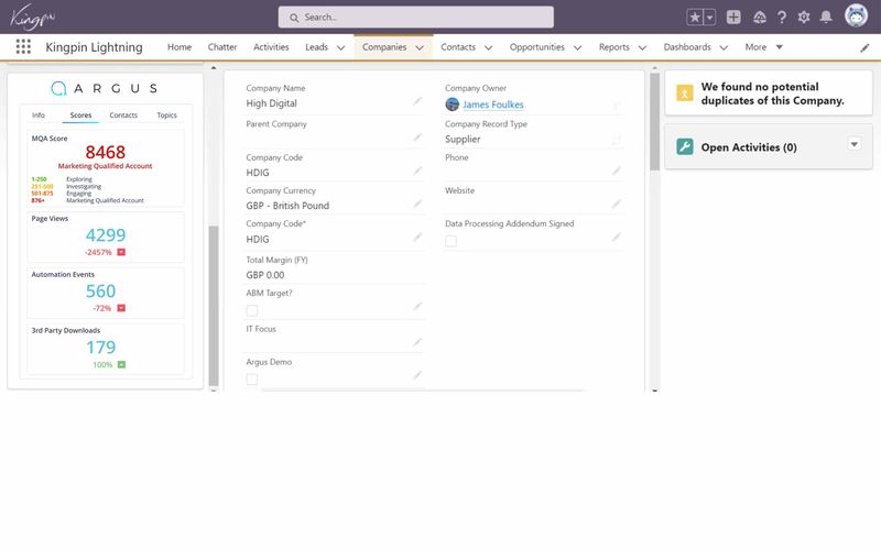 Argus salesforce argus panel in salesforce — project screenshot