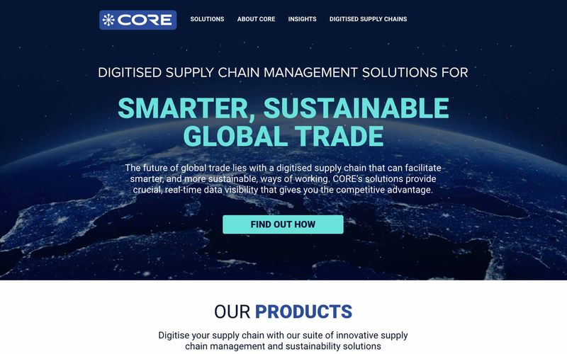 Core homepage hero — project screenshot