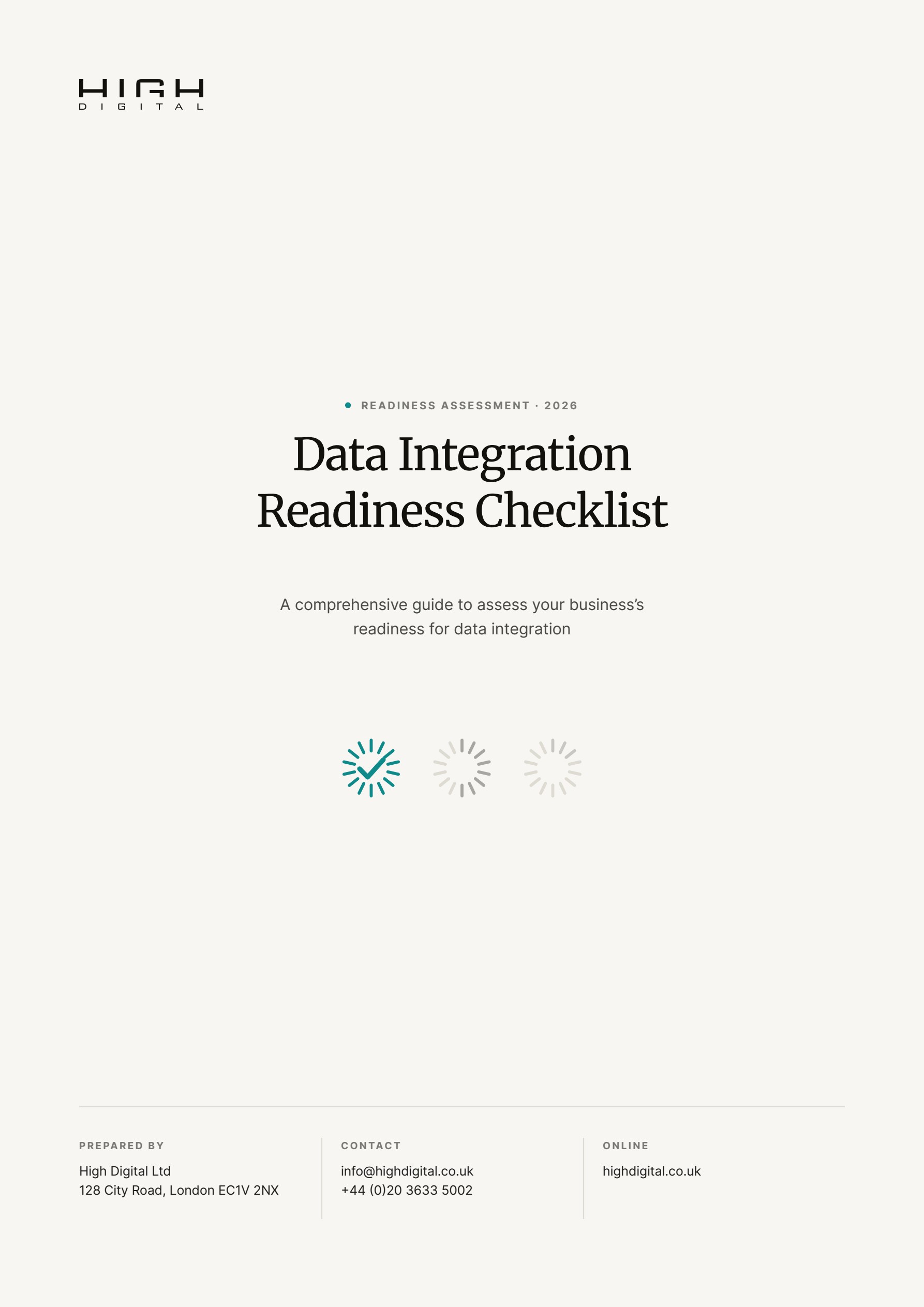 Data Integration Readiness Checklist. cover