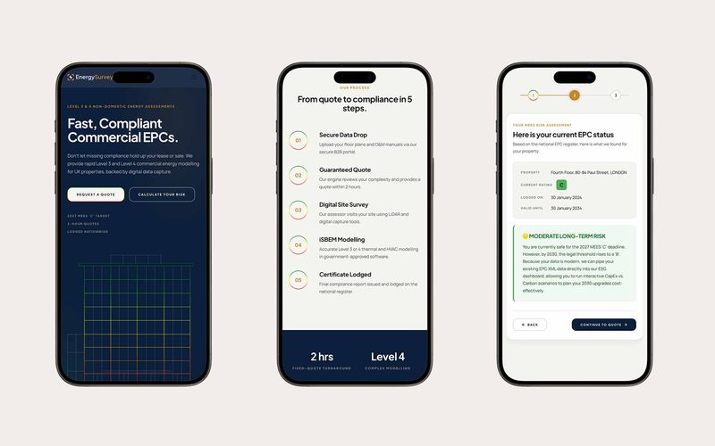 Energy survey mobile quote risk — project screenshot