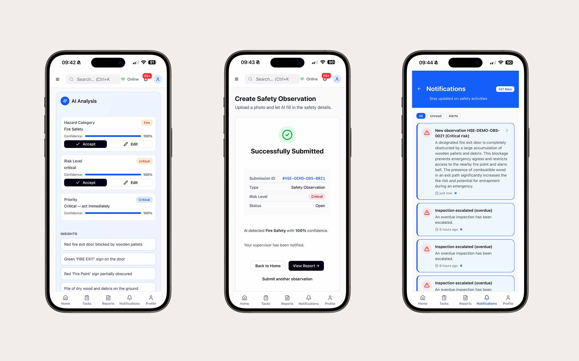 Fore-Site · Field Reporting — AI drafts the hazard report
