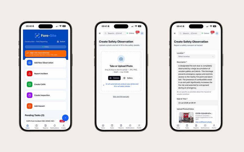 Foresite mobile field reporting — project screenshot