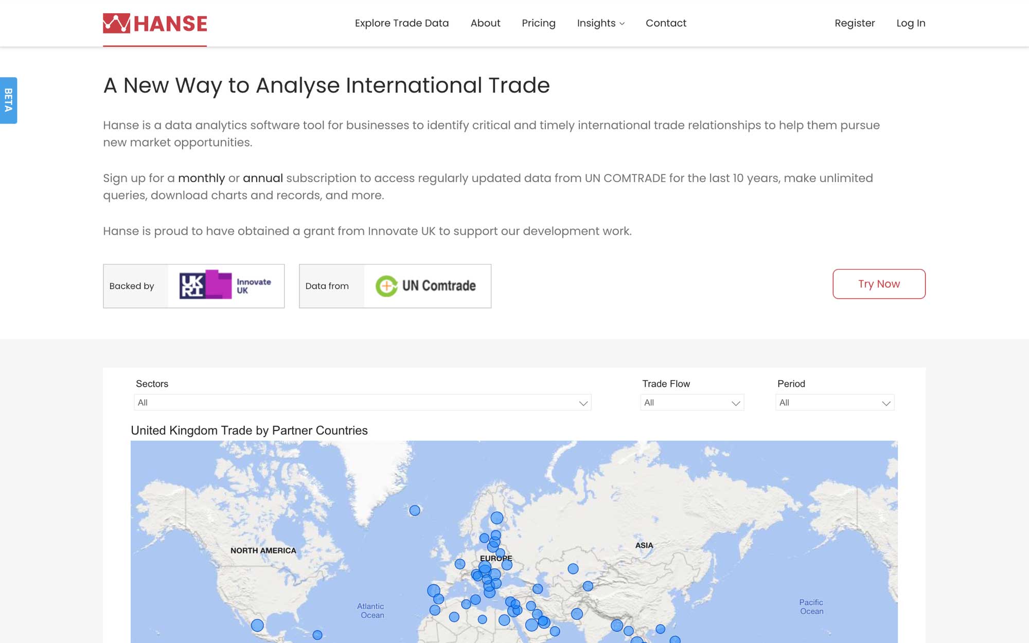 Hanse · Trade Analytics — Public marketing site